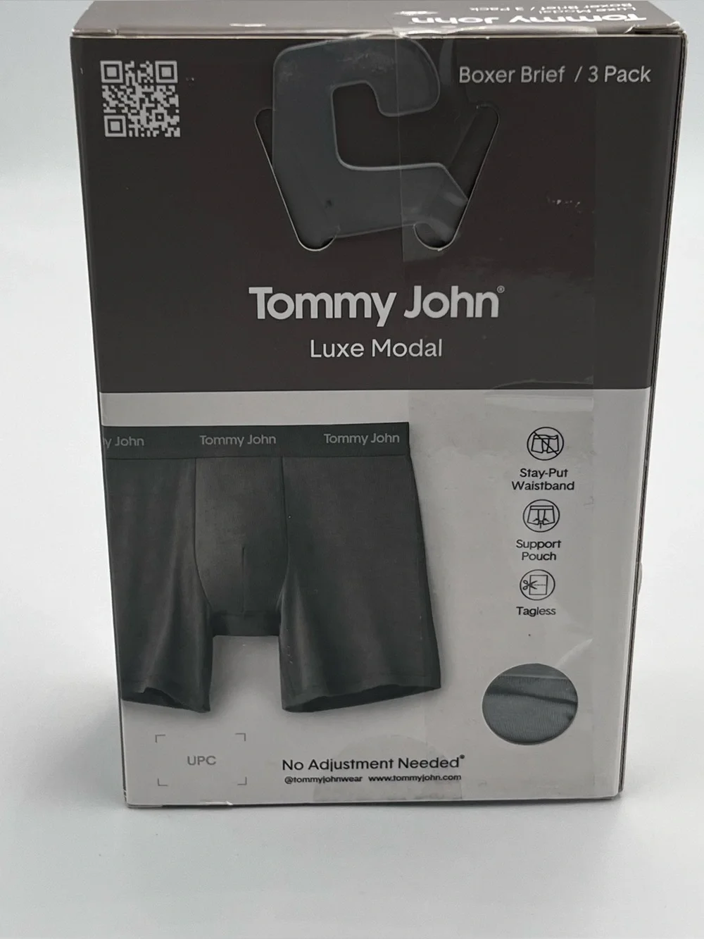 Tommy John Luxe Modal 3-Pack Boxer Briefs - Black, Green,Gray Men’s Size Small